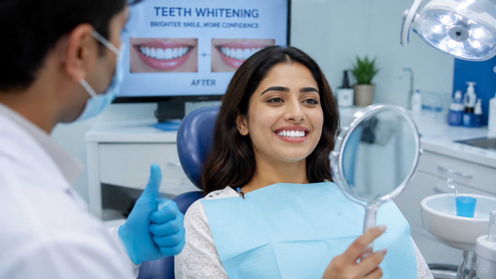 Professional teeth whitening treatment in Delhi dental clinic for bright white smile